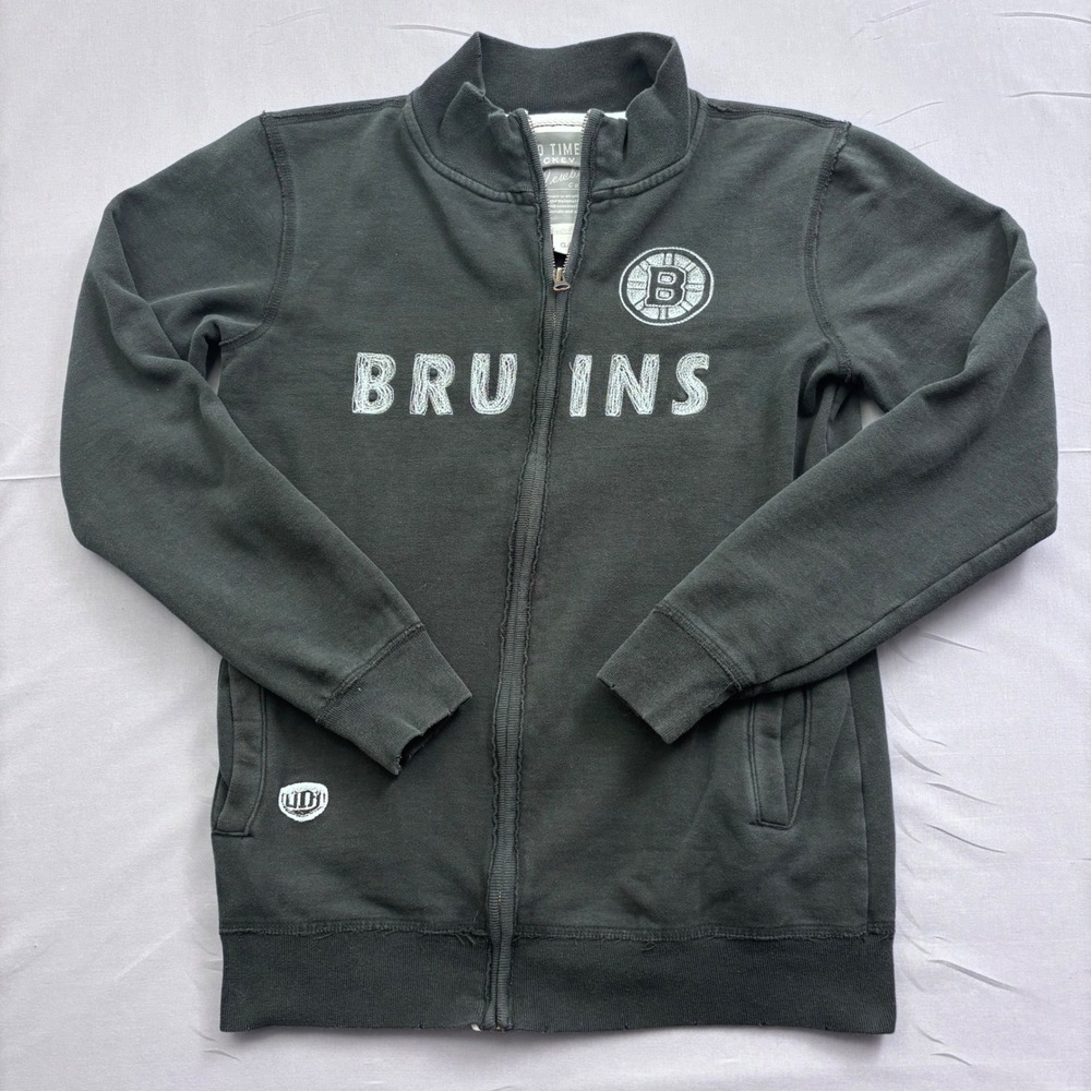 Old Time Hockey Boston Bruins Full Zip Sweatshirt Mens Large Newbury Collection